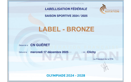 Labellisation FFN : Label Bronze